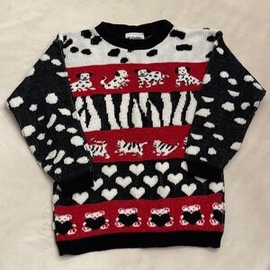 VINTAGE! Girls’ Go Nitty Dalmatian Crew Neck Sweater